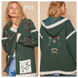 No. 63💕POL green quilted embroidered jacket